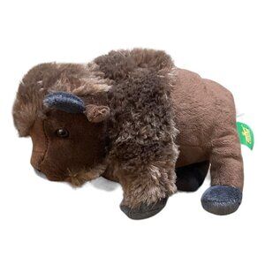 Wild Republic Hug Ems Bison Buffalo Plush Stuffed Animal Brown 2010 Toy 7"